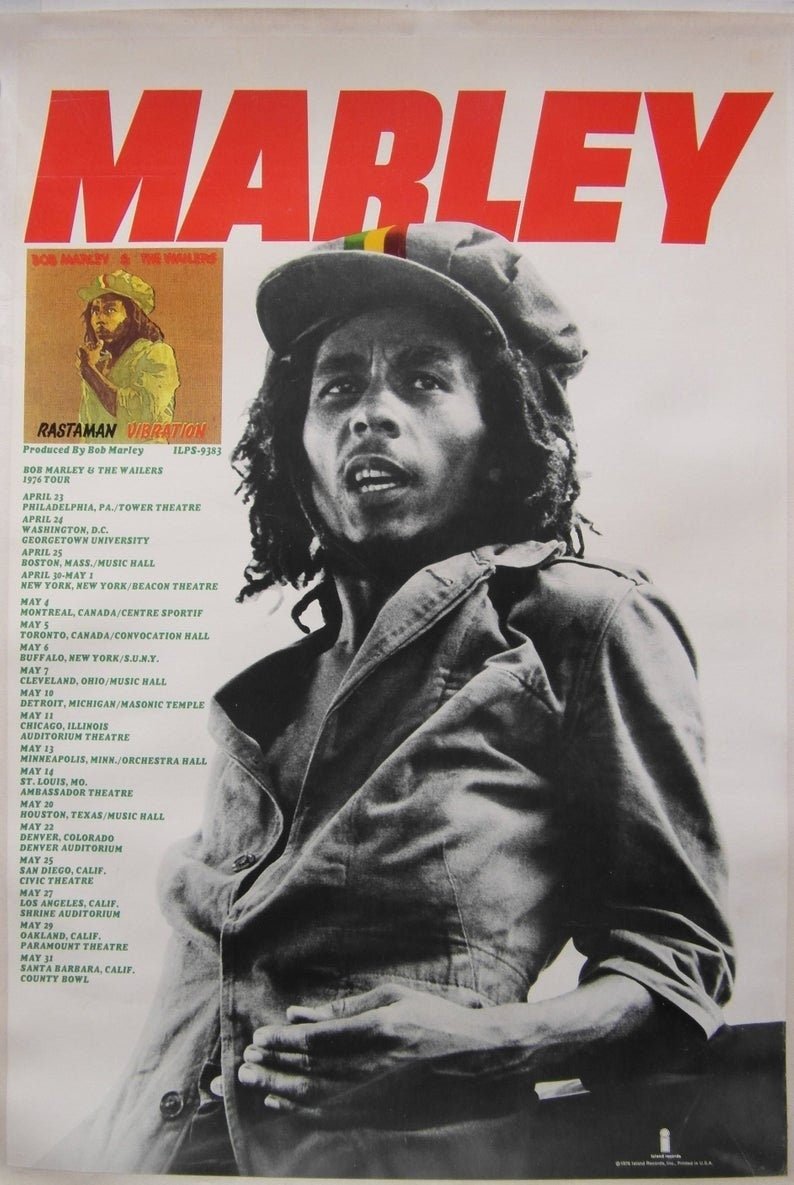 Bob Marley Vintage ポスター BOB MARLEY, RARE AUTHENTIC 1993 POSTER | eBay