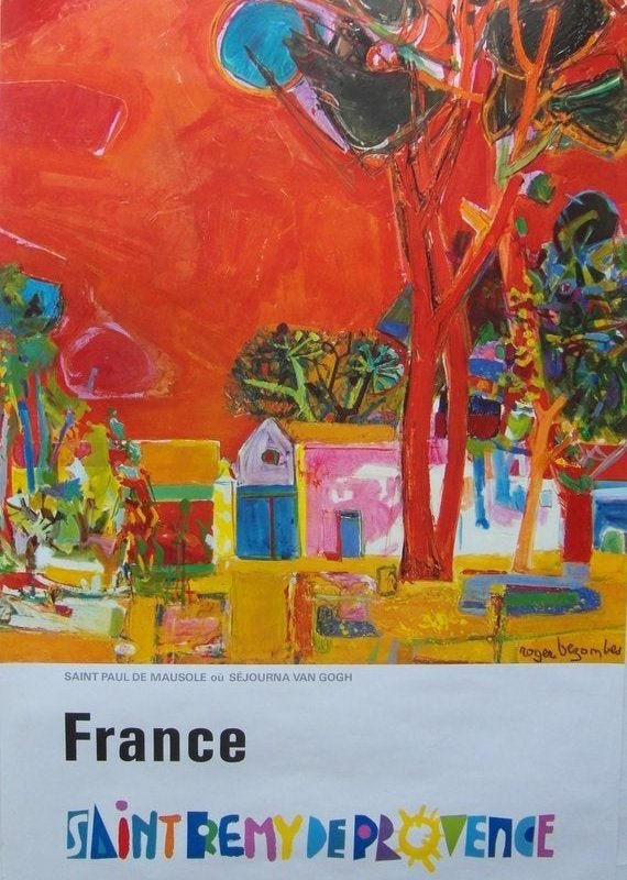 Original 1972 Roger Bezombes 'Saint Remy De Provence' Destination/Travel Poster