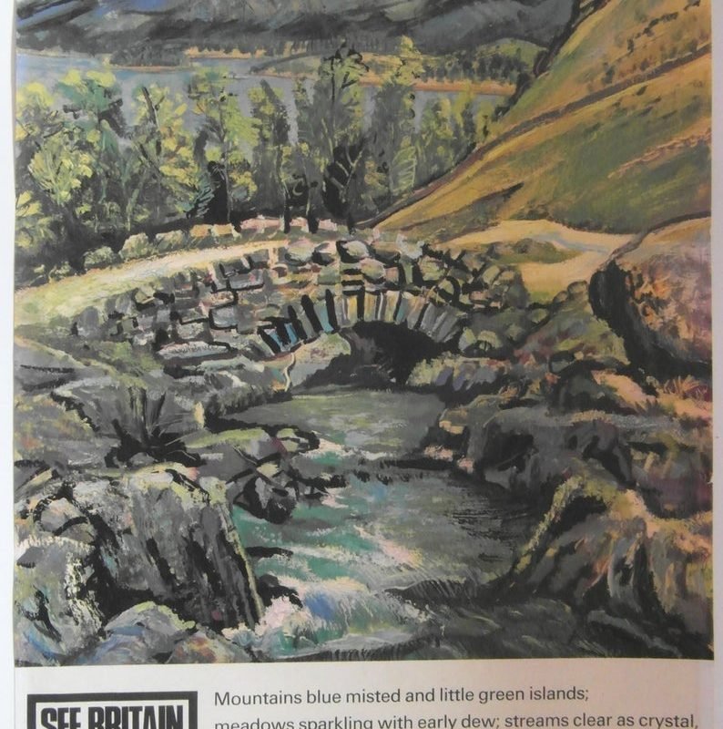 Original 1960s Derek Sayers 'See Britain from her Roads' Poster