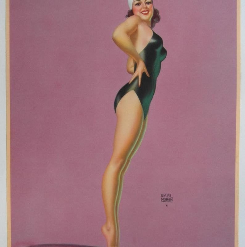Original c1940 Pin-up Poster 'Watch This One' by Earl Moran