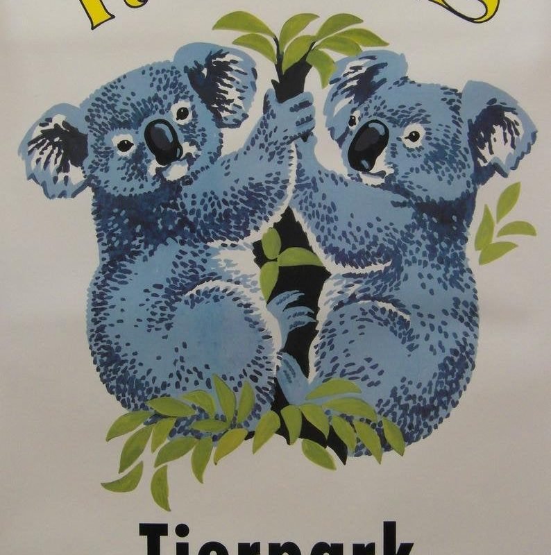 Original 1970s Tierpark Zoo, Berlin Advertising Poster