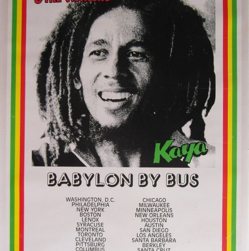 Rare original 1978 Bob Marley 'Kaya' USA Tour Poster