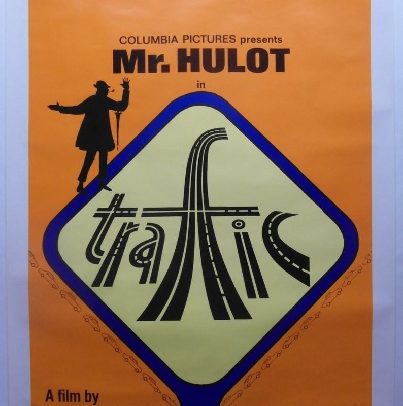 Original 1973 US One Sheet Poster to Promote the French Comedy Classic 'Traffic' by Jacques Tati