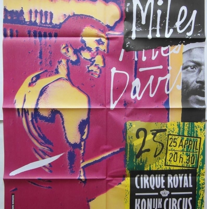 Original 1983 Miles Davis Belgium Concert Poster