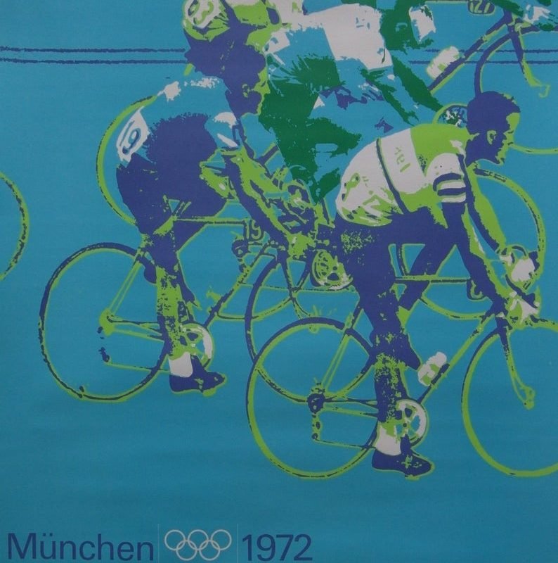 Original 1972 Olympic Games Cycling Poster