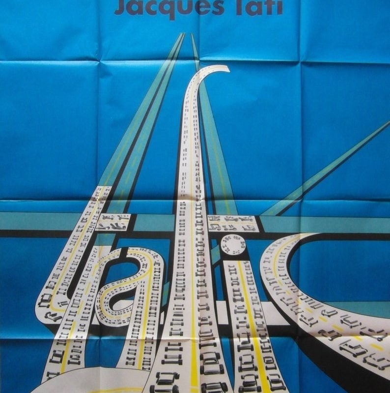 Original 1971 Grande French Poster for the Movie 'Traffic' by Jacques Tati