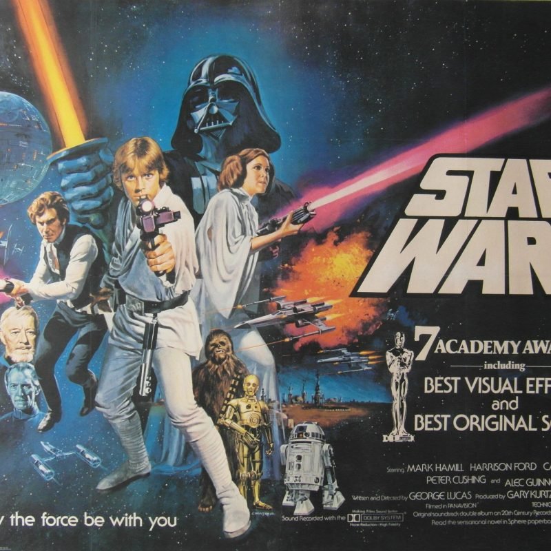 Original 1978 British Quad Poster for the Film 'Star Wars'
