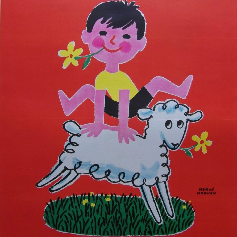 Original 1951 Herve Morvan French Government Poster Promoting Youth Summer Camps