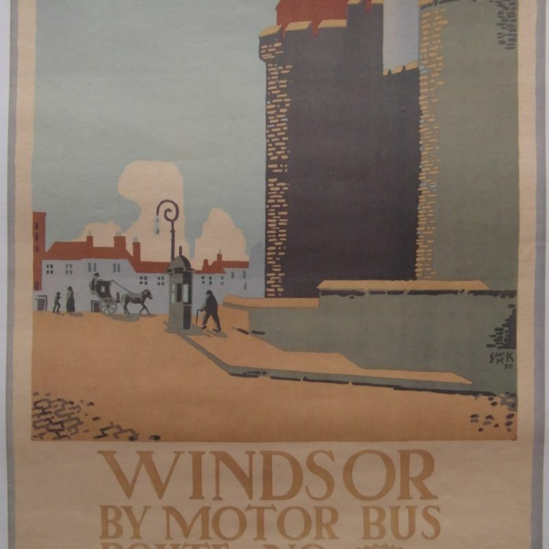 Original 1920 'Windsor by Motor Bus' Poster