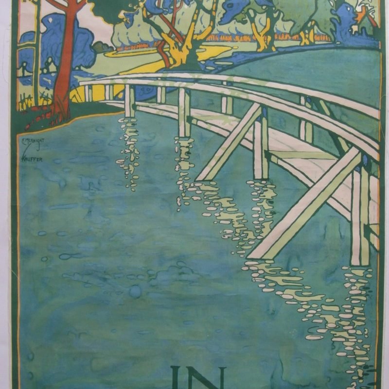 Rare Original 1915 ‘In Watford’ London Underground Poster by Edward McKnight Kauffer