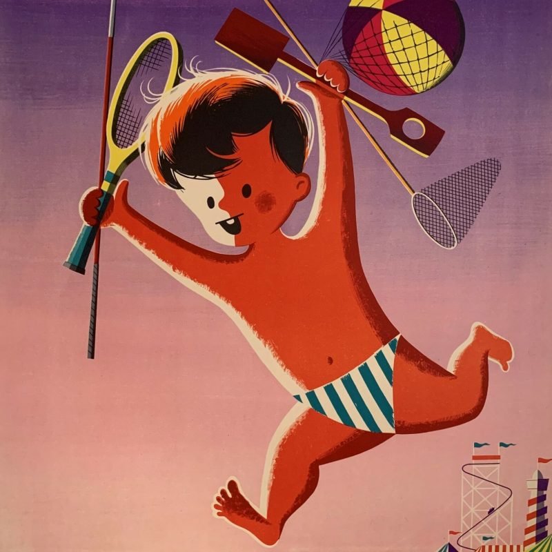 Original 1956 British Railways Harry Stevens Poster- 'Porthcawl'