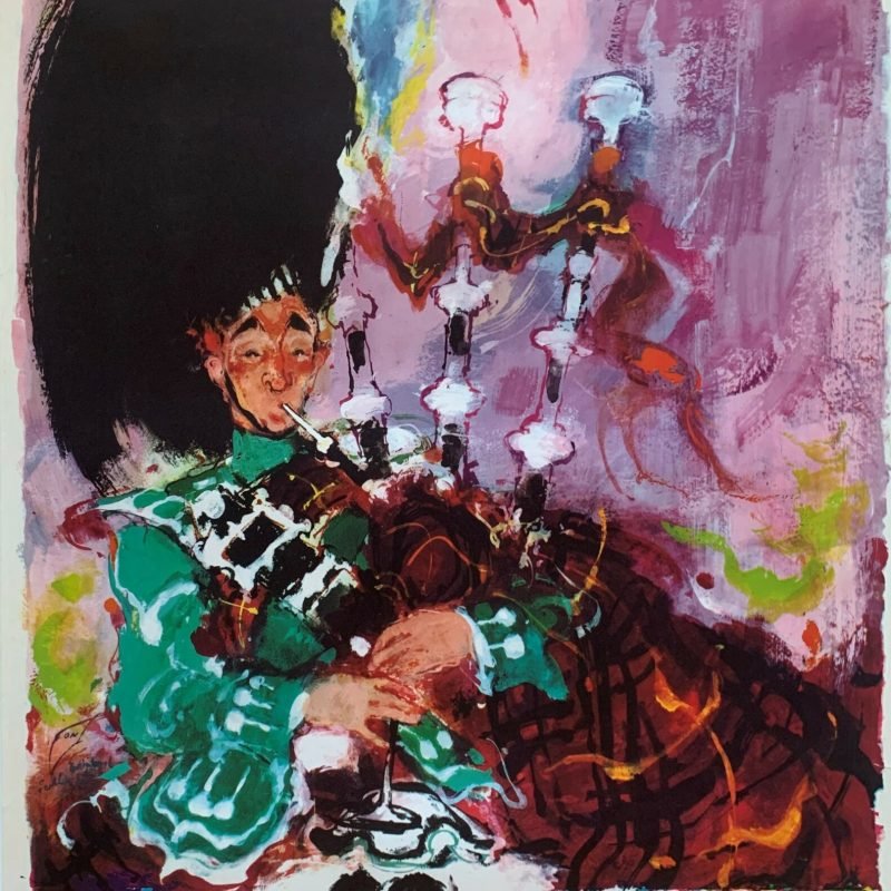 Original 1960s Scandinavian Airline Systems Travel Poster 'Scotland'