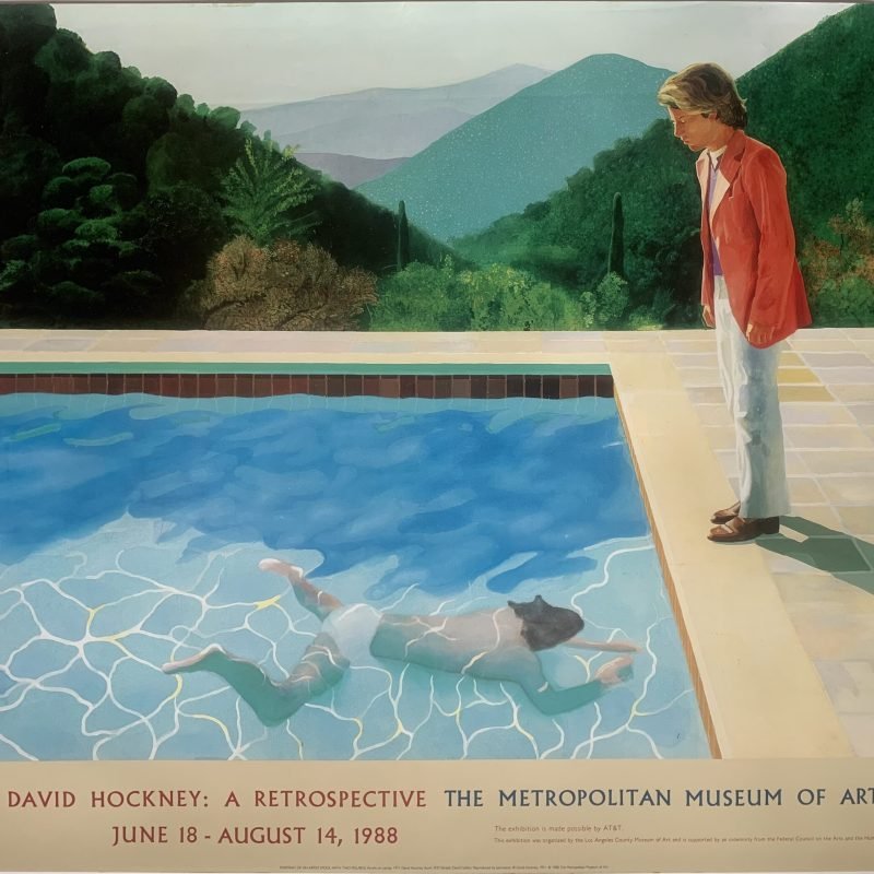 Original 1988 David Hockney Museum of Modern Art Large Exhibition Poster
