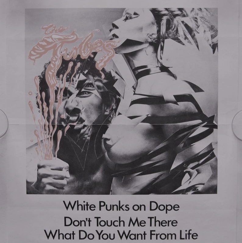 Original 1970s The Tubes A&M Records Promotional Poster for a Three Track Single